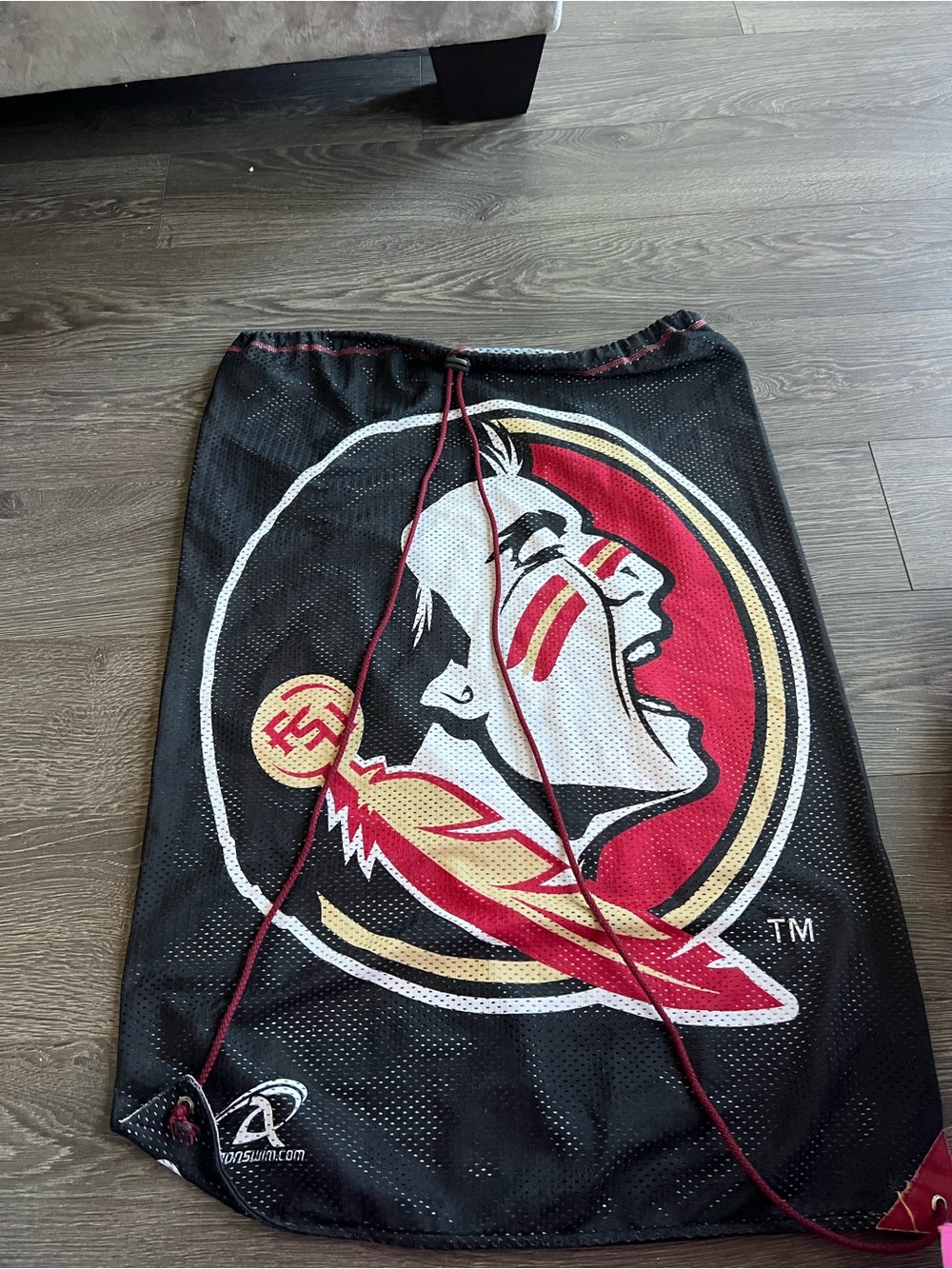 Florida State Seminoles Black and Garnet Mesh Drawstring Sports Bag